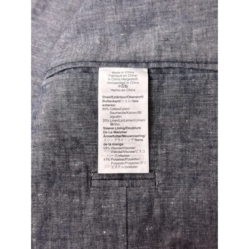 New J Crew Ludlow Blazer 40S Short Mens Somelos Cotton Linen Blue
